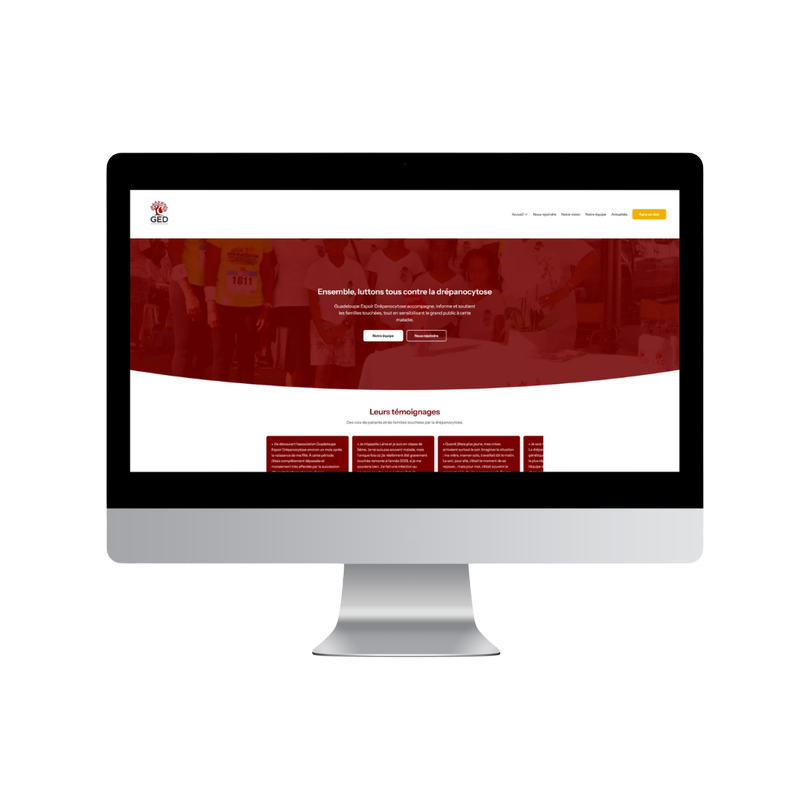 Aperçu du site web GED — Guadeloupe Espoir Drépanocytose